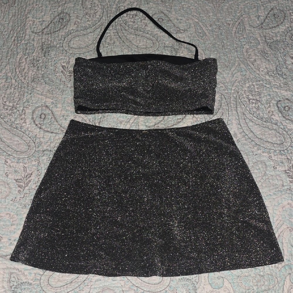 PINK Victoria's Secret Sparkle Black Swimsuit - Picture 6 of 7